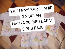 BAJU BAYI BARU LAHIR 0-3 BULAN BAHAN LEMBUT ADEM BELI 3 HANYA 20 RIBU