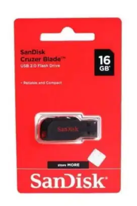 SanDisk USB 2.0 OTG 3.0 Kapasitas 16GB 32GB 64GB Hitam Ori