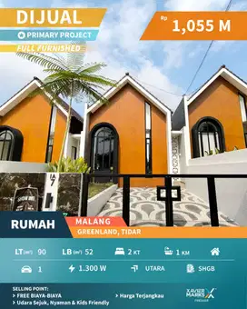 Unit Terbatas Rumah Baru FULL FURNISHED di GREENLAND TIDAR MALANG