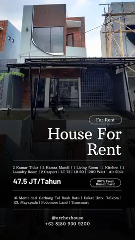 Disewakan Rumah di Cigantri, Rumah Baru! Minimalist 2 Lantai