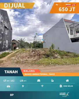 Turun Harga Dijual Tanah Kavling di Mangliawan Permai, Pakis Malang