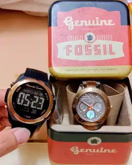 Paket Combo Jam Tangan Ori Fossil+Alexandre Christie
