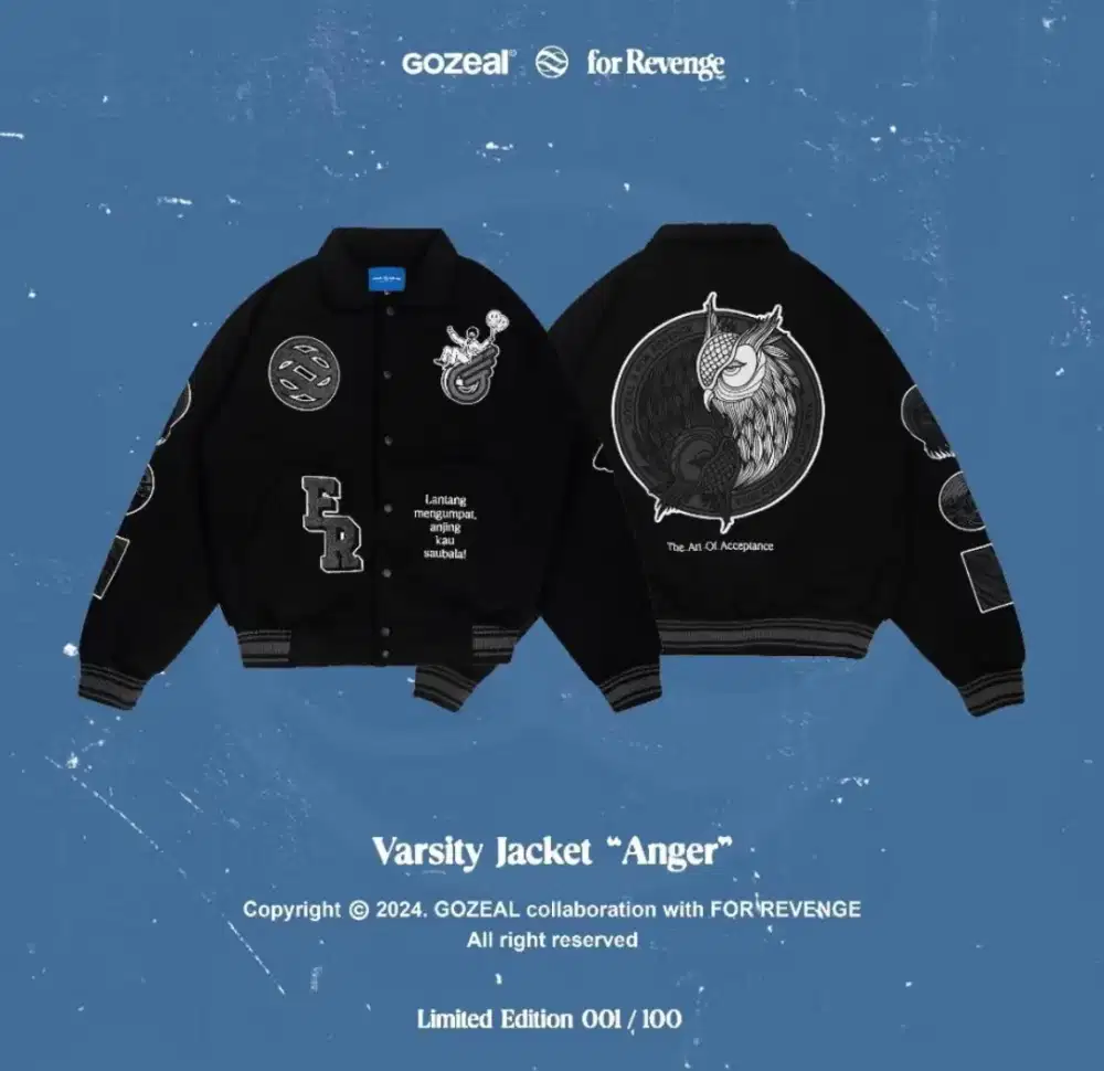 Gozeal x For Revenge Varsity Jacket Anger