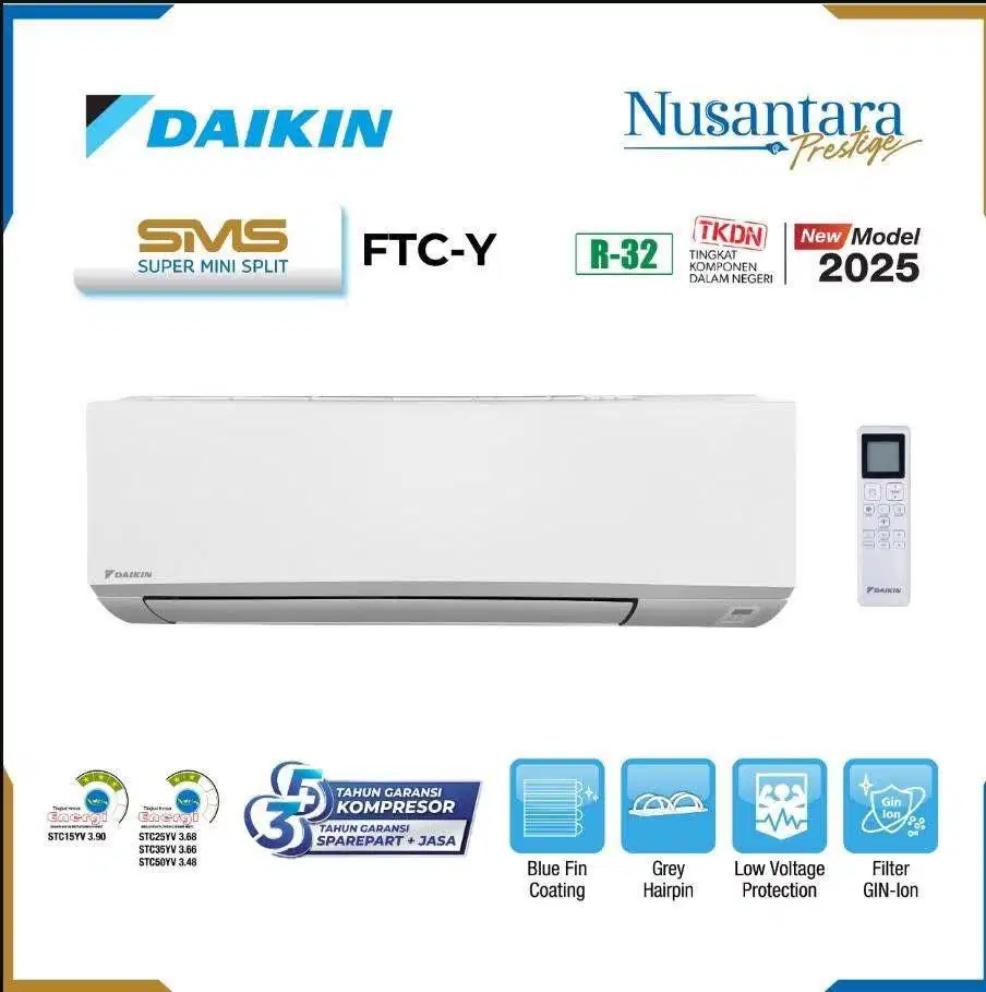 Ac Baru Daikin tersedia berbagai macam kapasitas