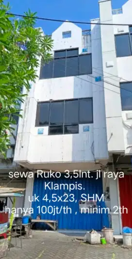 Sewa Ruko murah. Jl Ry Klampis. 3,5lnt
