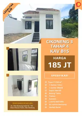 CARI RUMAH MURAH TAPI UDARA SEGAR BUAT RUMAH TINGGAL, cuma 185 jt