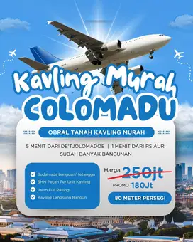 Kavling Murah se Colomadu, 1 Menit dari RS. AURI