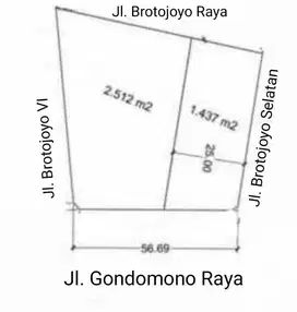 Jual Tanah Unt Gudang Tempat Usaha Brotojoyo & Gondomono Raya Semarang