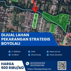 Dijual lahan pekarangan lokasi Boyolali luas 6300m BU!