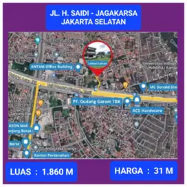 Tanah 1860m Jagakarsa Jakarta Selatan