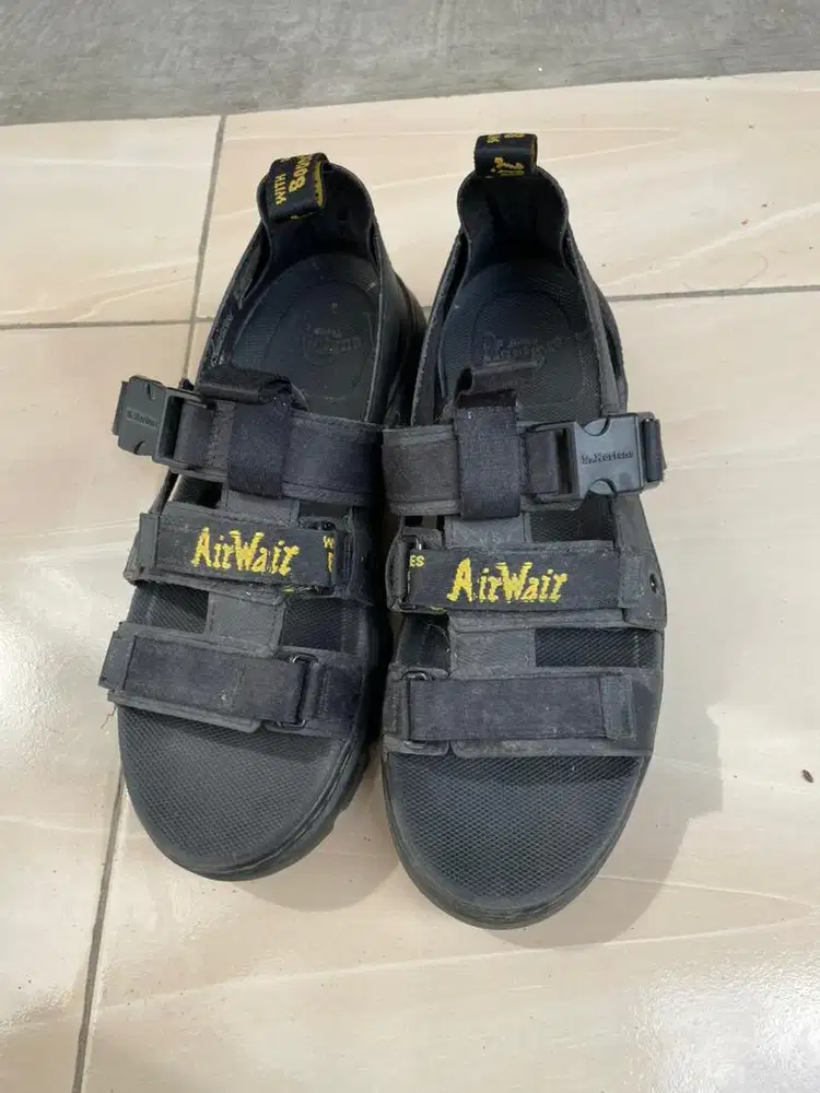 Sandal Dr Martens Tract Pearson Black Strap Strappy Webbing Original