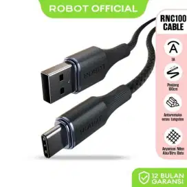 kabel charger kabel data ROBOT RNC100 USB-A to USB-C 3A support fast c