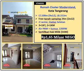 VTH0201 - Rumah 1,5 Lantai, SHM, Cluster Modernland, Kota Tangerang