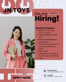 Dicari Admin & Packer ( Perempuan )