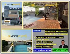 VTH0202 - Rumah SHM, Bagus, Rooftop View Terbaik, Taman Royal Cipondoh