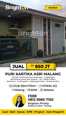 RUMAH DI PURI ASRI BLIMBING MALANG