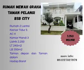 Rumah Mewah 2LT DJUAL Cepat Graha Taman Pelangi 240m Cluster Dpn Danau