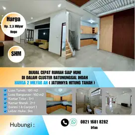 Dijual Cepat Rumah Siap Huni, Cluster Batununggal Indah, Hitung Tanah