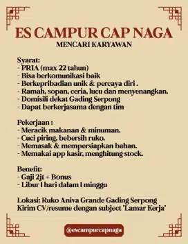 LOKER UNTUK PRIA G.SERPONG sekitarnys