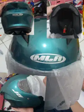 MLA HELMET (GREEN DACTAIL GLOSSY) FRESH MASIH BARU..