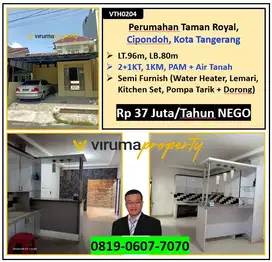 VTH0204 - Rumah Disewakan, 2+1KT, Semi Furnish, Taman Royal, Cipondoh