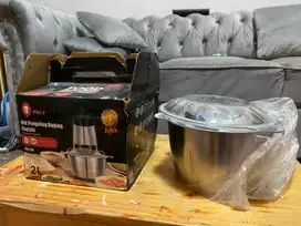 Blender Elektrik Food Chopper Gilingan Daging Bumbu Stainless Steel 2L
