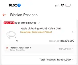 kabel lightning iphone baru ibox