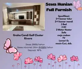 Disewakan Rumah Mewah Full Furnish Kompleks Elite Candi Golf Dkt UNDIP
