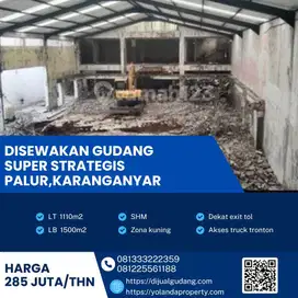 Gudang Sangat Strategis  Disewa Cepat! Lokasi Palur Karanganyar 1500m²