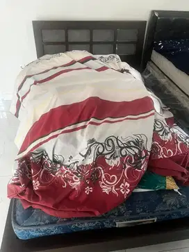 Ranjang kayu divan plus lampu senderan