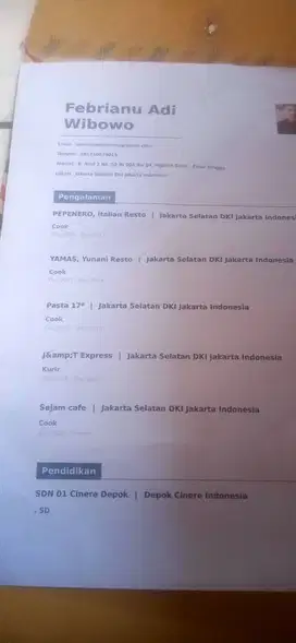 Tolong info klo ada lowongan saya domisili pasar minggu