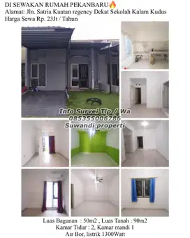 Disewakan rumah jln.satria kuatan regency dekat sekolah kalam kudus