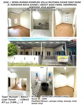 Jual/sewa rumah komplek villa mutiara fajar siap huni jln.harapan raya