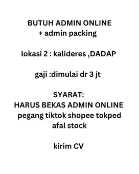 admin online tiktok shopee tokped