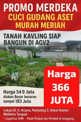 Jual Tanah Kavling di Tangerang Selatan dekat Kantor Walikota Tangsel