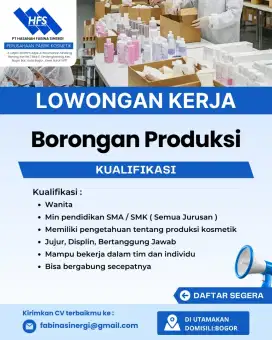 Lowongan kerja operator produksi