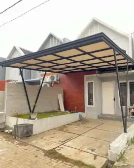 Kanopi atap alderon rangka besi holloh galpanis