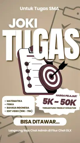 Bimbingan Pengerjaan Tugas Sekolah || Joki Tugas