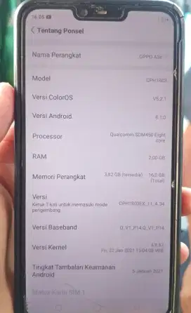 Jual santai Hp Oppo A3s batangan