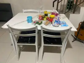 Meja Makan Set Olympic White Marble