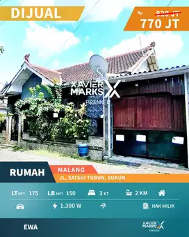 Dijual Cepat Rumah di Jalan Satsui Tubun, Sukun Malang