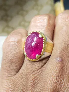 Batu merah ruby ring perak