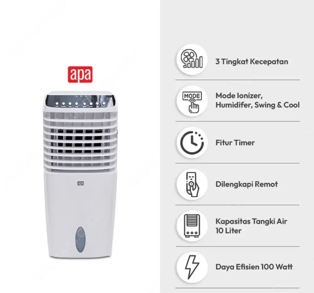 AIR COOLER APA, 10 ltr 1200cmh - Putih