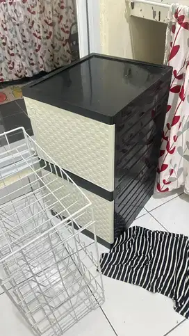 Lemari 2 tingkat dan rak piring 3 tingkat