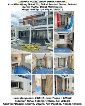 Dijual rumah posisi hook jln.riau ujung dekat Htt,dekat sekolah sinros