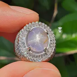 Batu Permata Natural Star Blue Sapphire SriLanka 6.44 Ct No Heat
