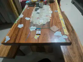 Dijual meja makan kayu tanpa sambungan