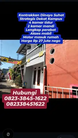 Kontrakkan 4 kamar Dinoyo Suhat Malang lengkap perabot