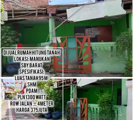 RUMAH HITUNG TANAH DI MANUKAN SURABAYA BARAT