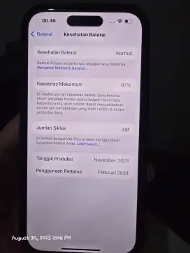 SECOND IPHONE 15 PRO 128GB IBOX MULUS NORMAL